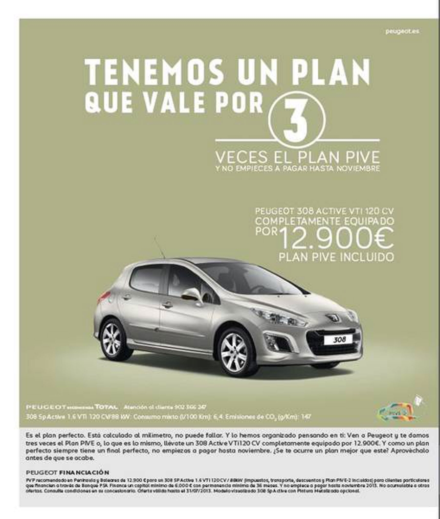 Peugeot multiplica tu Plan PIVE por 3